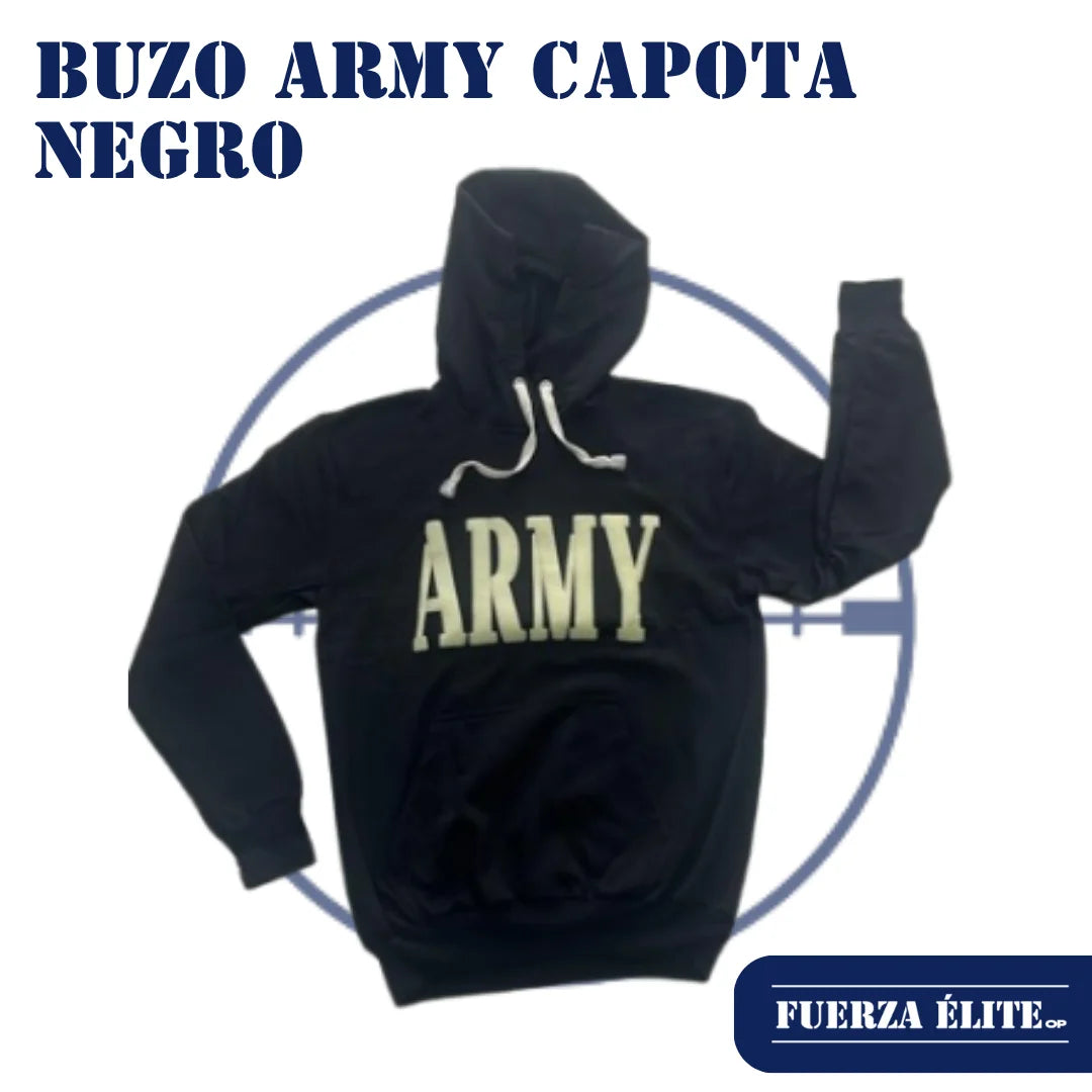 BUZO ARMY CAPOTA NEGRO