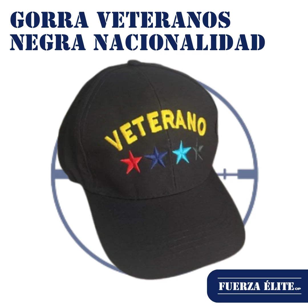 GORRA VETERANOS NEGRA NACIONAL