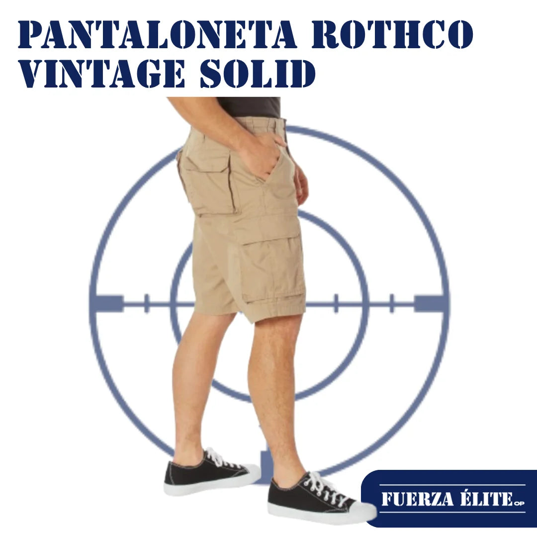 PANTALONETA ROTHCO VINTAGE SOLID PARATROOPER CARGO KHAKI REF 2170