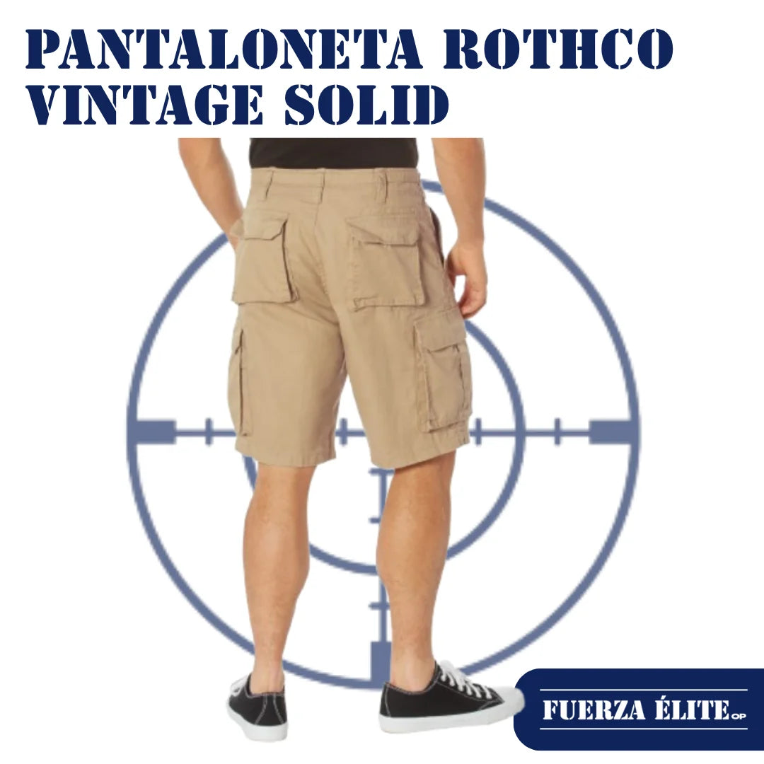 PANTALONETA ROTHCO VINTAGE SOLID PARATROOPER CARGO KHAKI REF 2170