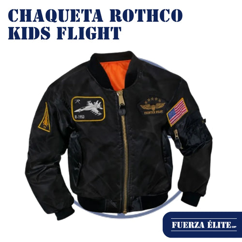 CHAQUETA ROTHCO KIDS FLIGHT WITH PATCHES BLACK REF 7341