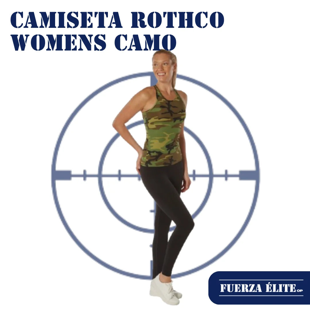 CAMISETA ROTHCO WOMENS CAMO WORKOUT PERMORMANCE TANK TOP WOODLAND CAMO REF 44080 T.L