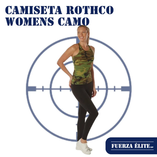 CAMISETA ROTHCO WOMENS CAMO WORKOUT PERMORMANCE TANK TOP WOODLAND CAMO REF 44080 T.L