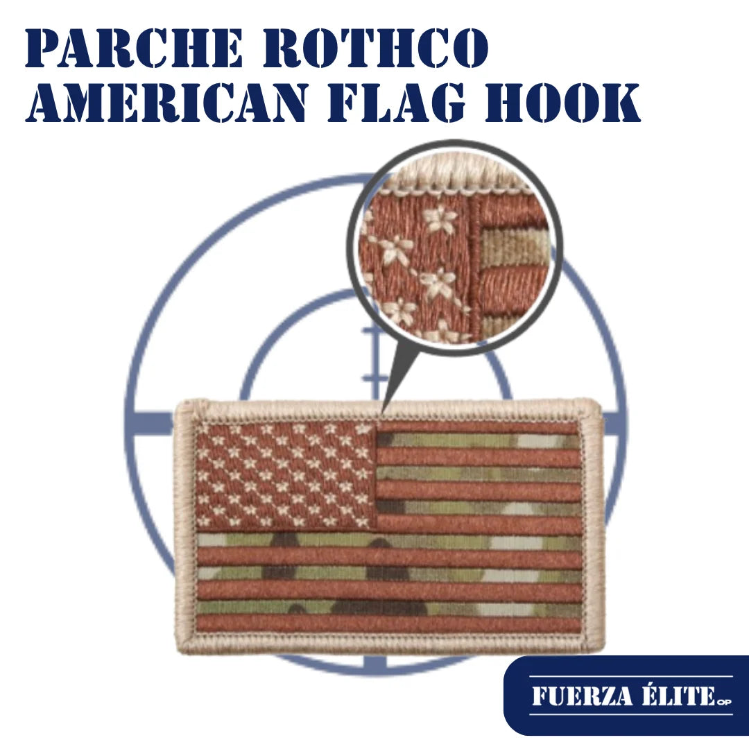PARCHE ROTHCO AMERICAN FLAG HOOK BACK MULTICAM REF 17771
