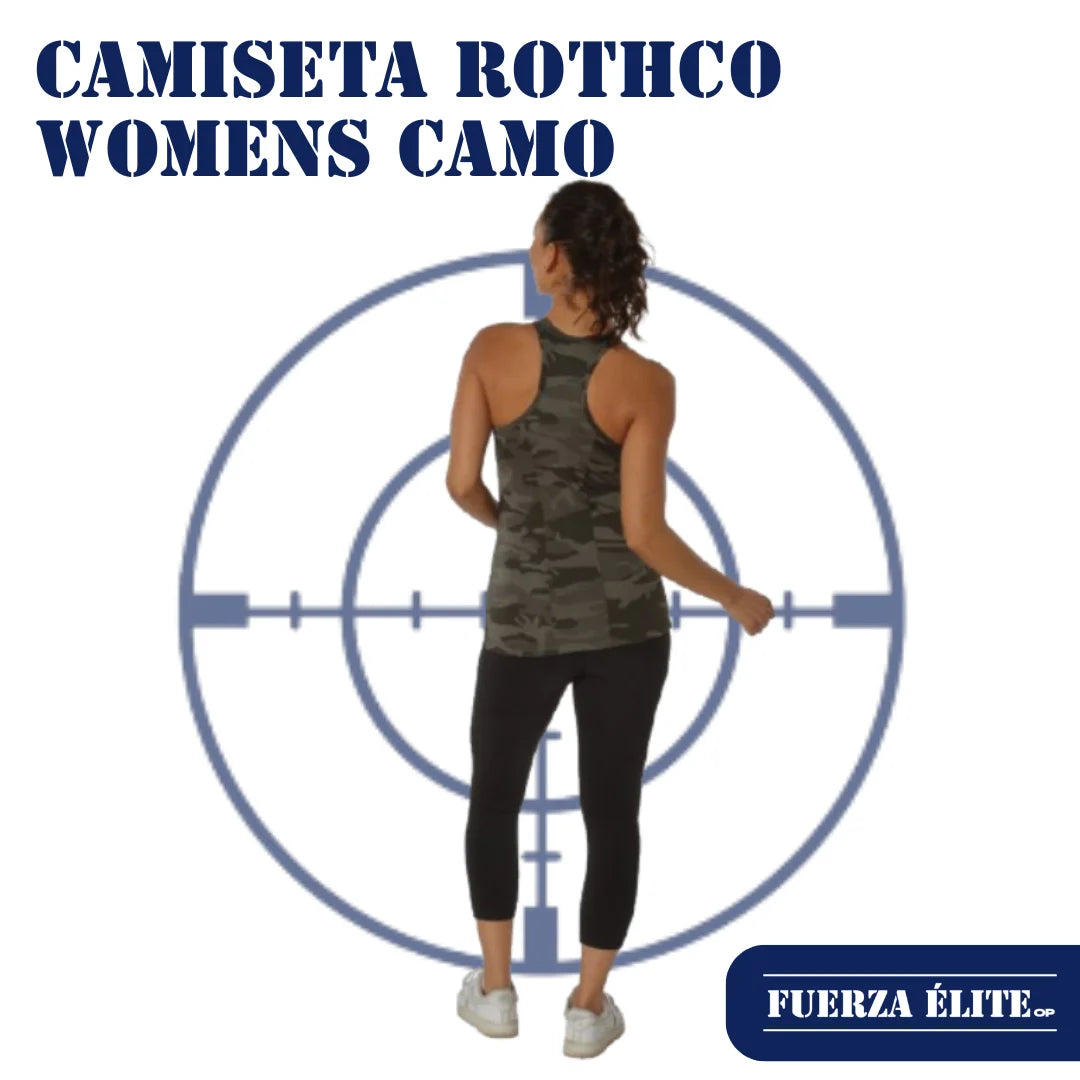 CAMISETA ROTHCO WOMENS CAMO WORKOUT PERMORMANCE TANK TOP BLACK CAMO REF 4407