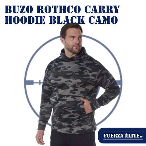 BUZO ROTHCO CONCEALED CARRY HOODIE BLACK CAMO REF 6135