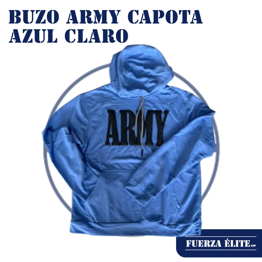 BUZO ARMY CAPOTA AZUL CLARO