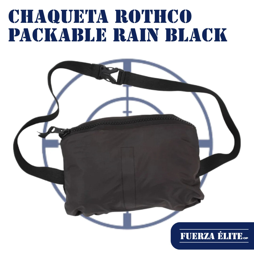 CHAQUETA ROTHCO PACKABLE RAIN BLACK REF 3754