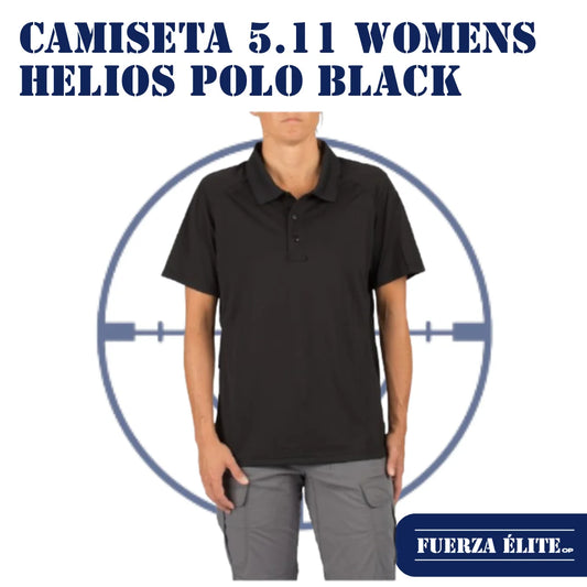 CAMISETA 5.11 WOMENS HELIOS SHORT SLEEVE POLO BLACK REF 61305-019