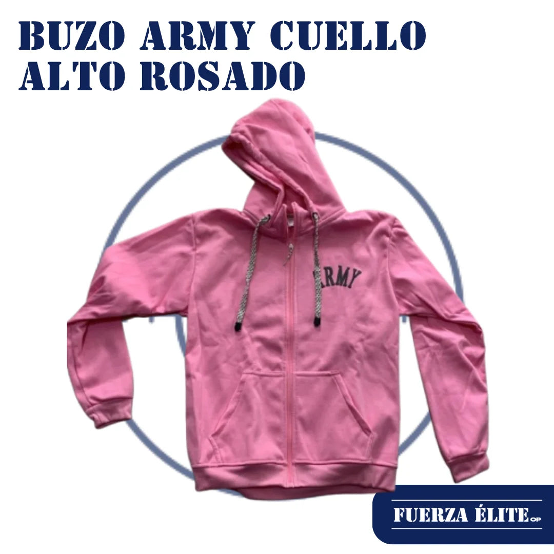 BUZO ARMY CUELLO ALTO ROSADO