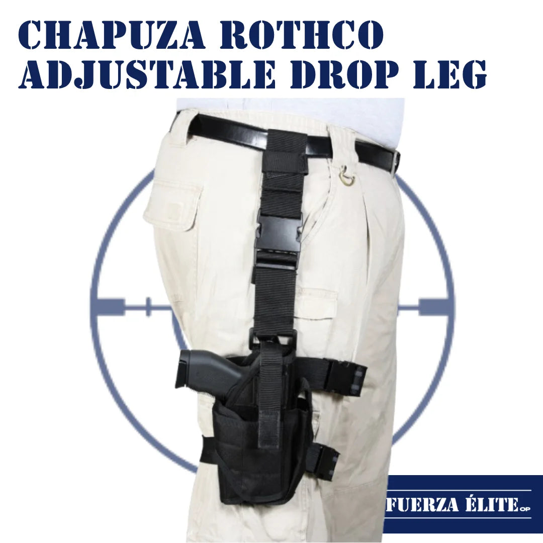 CHAPUZA ROTHCO DELUXE ADJUSTABLE DROP LEG TACTICAL HOLSTER BLACK REF 10752