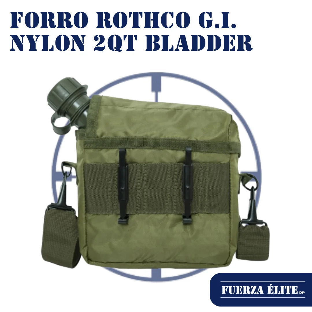 FORRO ROTHCO G.I. TYPE ENHANCED NYLON 2QT BLADDER CANTEEN OLIVE DRAB REF 1263