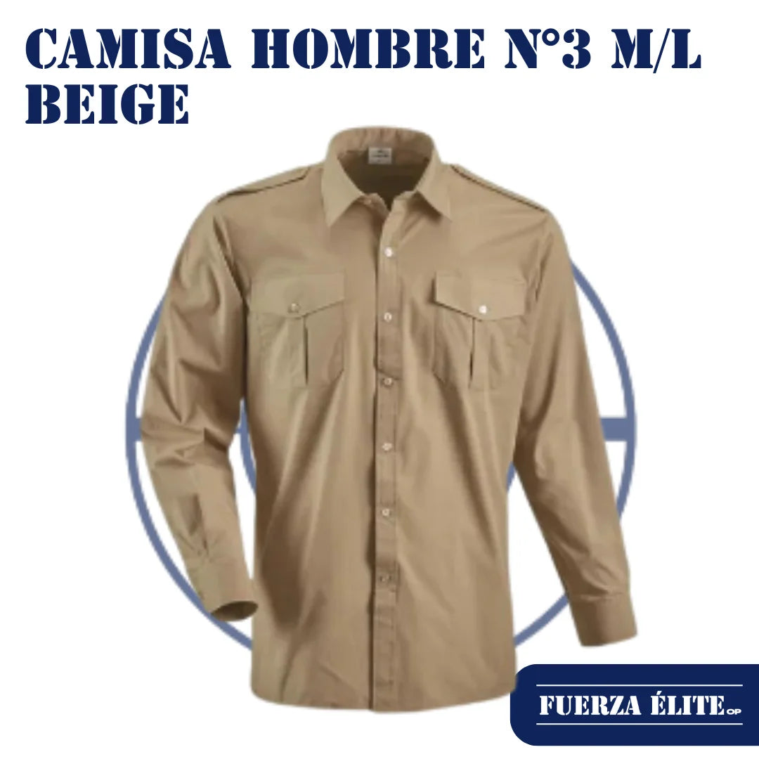 CAMISA HOMBRE N°3 M/L BEIGE