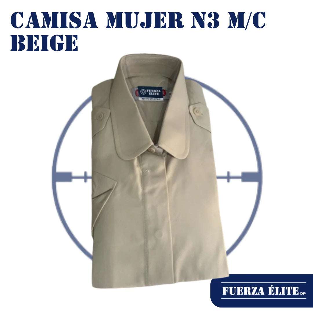 CAMISA MUJER N°3 M/C BEIGE