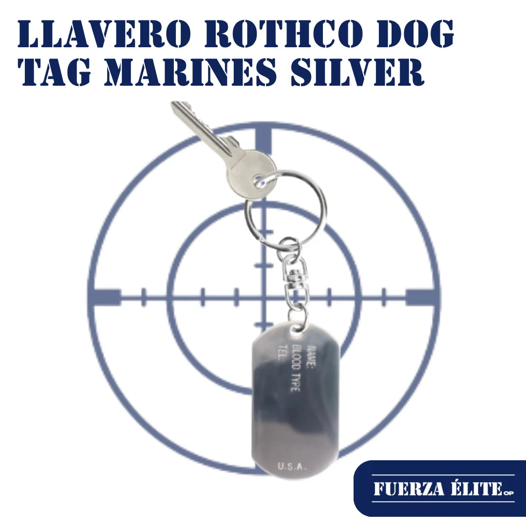 LLAVERO ROTHCO DOG TAG MARINES SILVER REF 4783