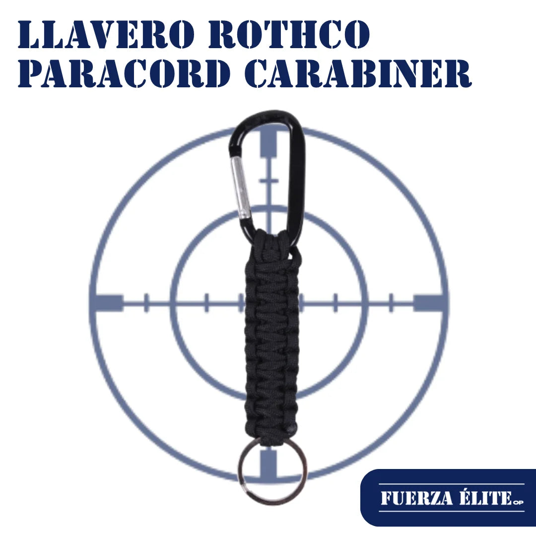 LLAVERO ROTHCO PARACORD CARABINER BLACK REF 9808