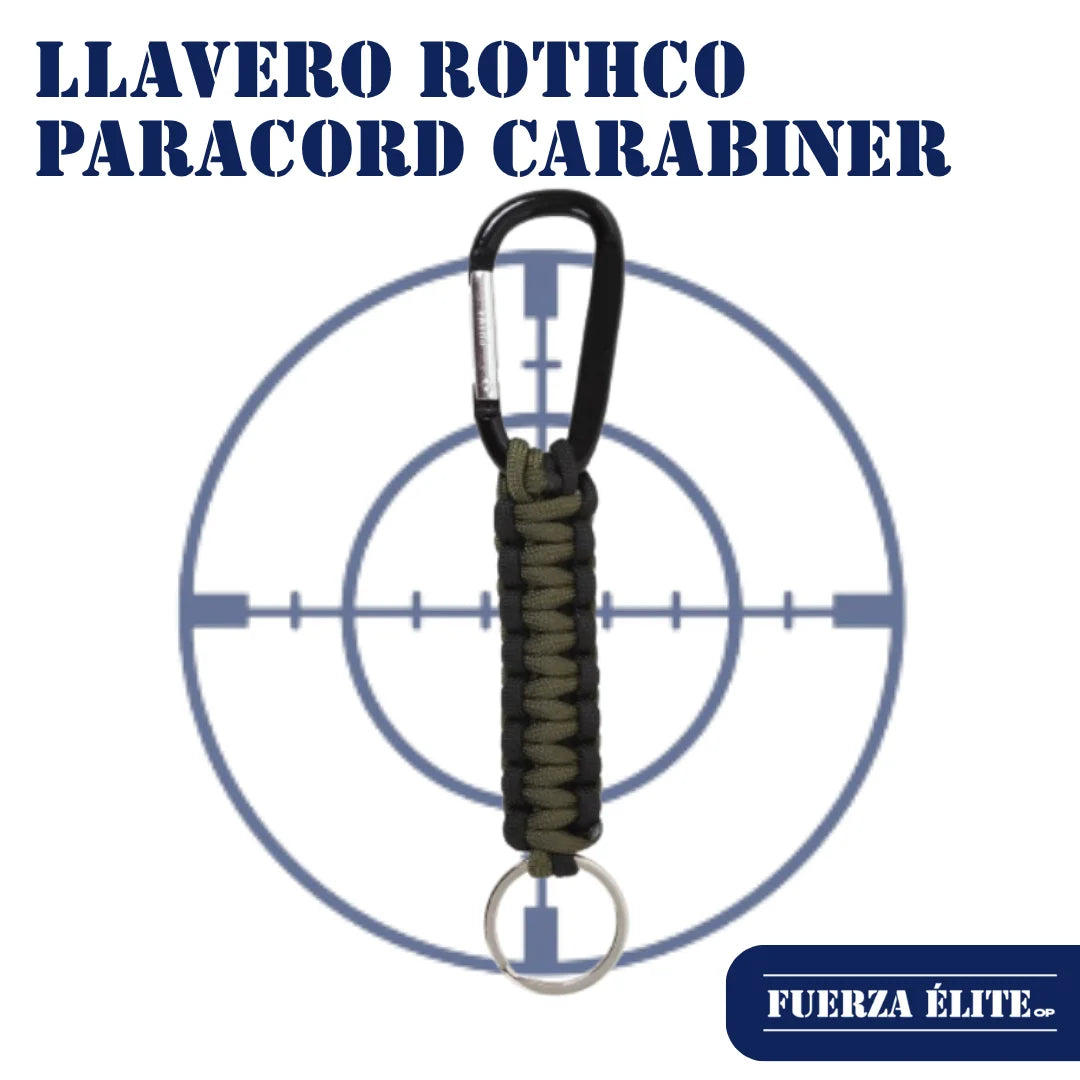 LLAVERO ROTHCO PARACORD CARABINER OLIVE DRAB / BLACK REF 9179