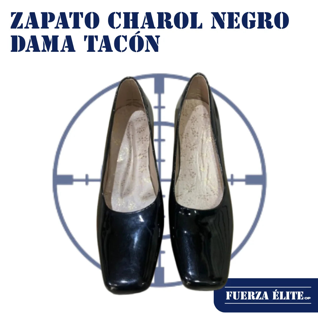 ZAPATO CHAROL NEGRO REF. 253127-18 DAMA TACON