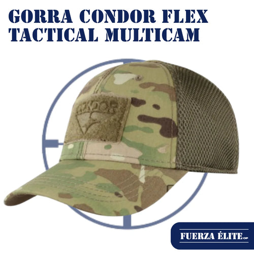 GORRA CONDOR FLEX TACTICAL MESH CAP MULTICAM 161140-008-L