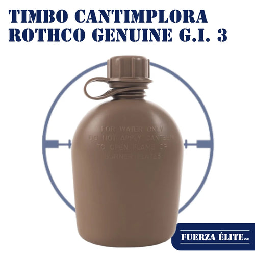 TIMBO CANTIMPLORA ROTHCO GENUINE G.I. 3 PIECE 1 QUART PLASTIC COYOTE BROWN REF 936