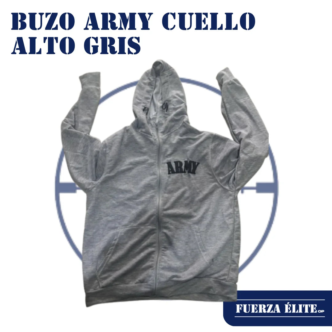 BUZO ARMY CUELLO ALTO GRIS
