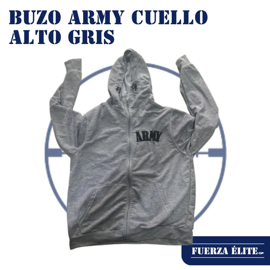 BUZO ARMY CUELLO ALTO GRIS