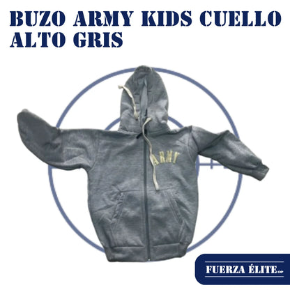 BUZO ARMY KIDS CUELLO ALTO GRIS