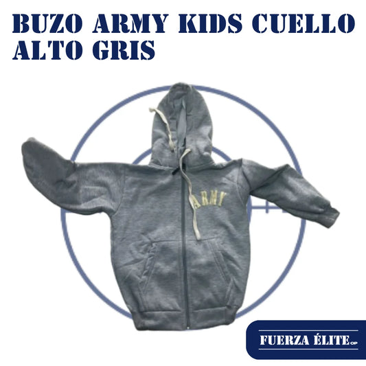 BUZO ARMY KIDS CUELLO ALTO GRIS