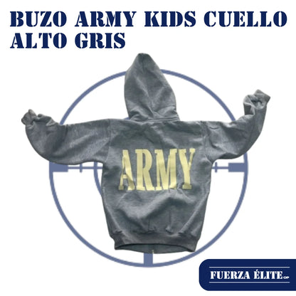 BUZO ARMY KIDS CUELLO ALTO GRIS