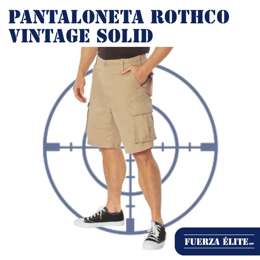PANTALONETA ROTHCO VINTAGE SOLID PARATROOPER CARGO KHAKI REF 2170