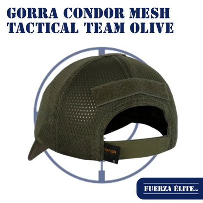 GORRA CONDOR MESH TACTICAL TEAM CAP OLIVE DRAB TCTM-001