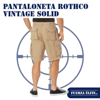 PANTALONETA ROTHCO VINTAGE SOLID PARATROOPER CARGO KHAKI REF 2170