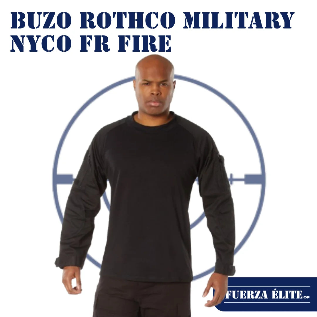 BUZO ROTHCO MILITARY NYCO FR FIRE RETARDANT COMBAT BLACK REF 90010