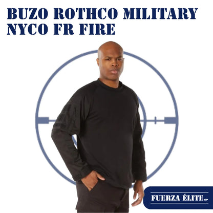 BUZO ROTHCO MILITARY NYCO FR FIRE RETARDANT COMBAT BLACK REF 90010