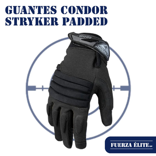 GUANTES CONDOR STRYKER PADDED KNUCKLE BLACK REF 226-002
