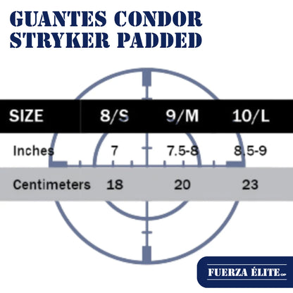 GUANTES CONDOR STRYKER PADDED KNUCKLE BLACK REF 226-002