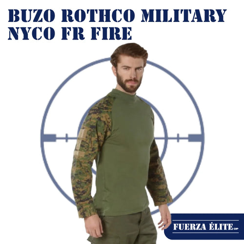 BUZO ROTHCO MILITARY NYCO FR FIRE RETARDANT COMBAT WOODLAND DIGITAL CAMO REF 90005