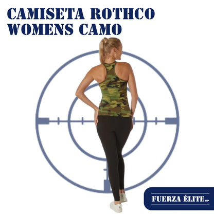 CAMISETA ROTHCO WOMENS CAMO WORKOUT PERMORMANCE TANK TOP WOODLAND CAMO REF 44080 T.L