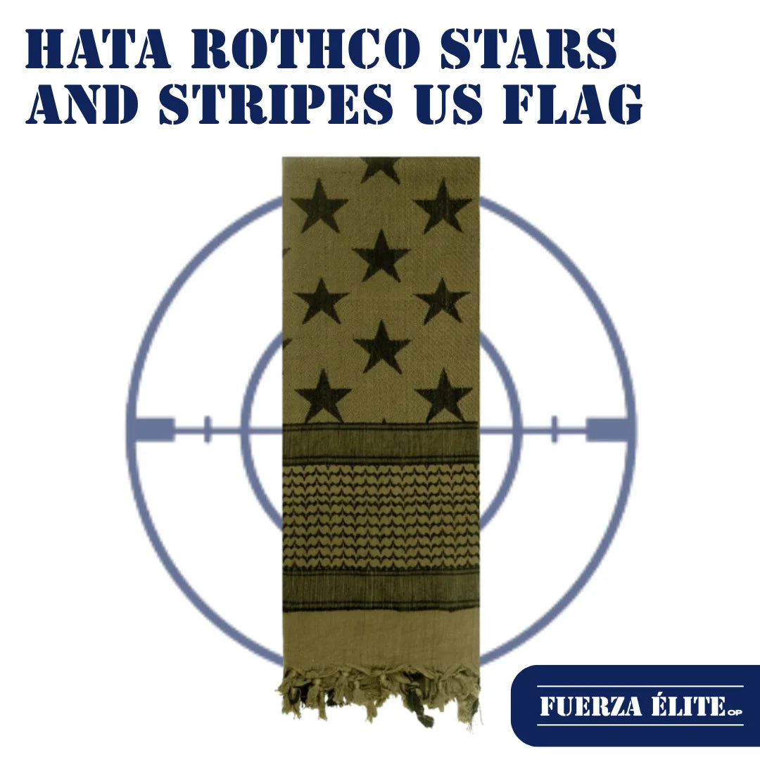 HATA ROTHCO STARS AND STRIPES US FLAG TACTICAL DESERT KEFFIYEH OLIVE DRAB REF 8864