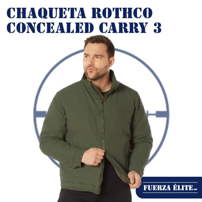 CHAQUETA ROTHCO CONCEALED CARRY 3 SEASON OLIVE DRAB REF 53385