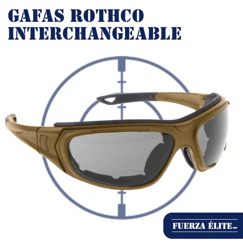 GAFAS ROTHCO INTERCHANGEABLE OPTICAL SYSTEM COYOTE BROWN REF 10388