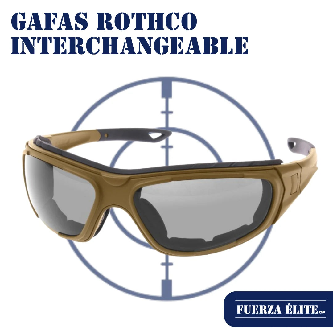 GAFAS ROTHCO INTERCHANGEABLE OPTICAL SYSTEM COYOTE BROWN REF 10388