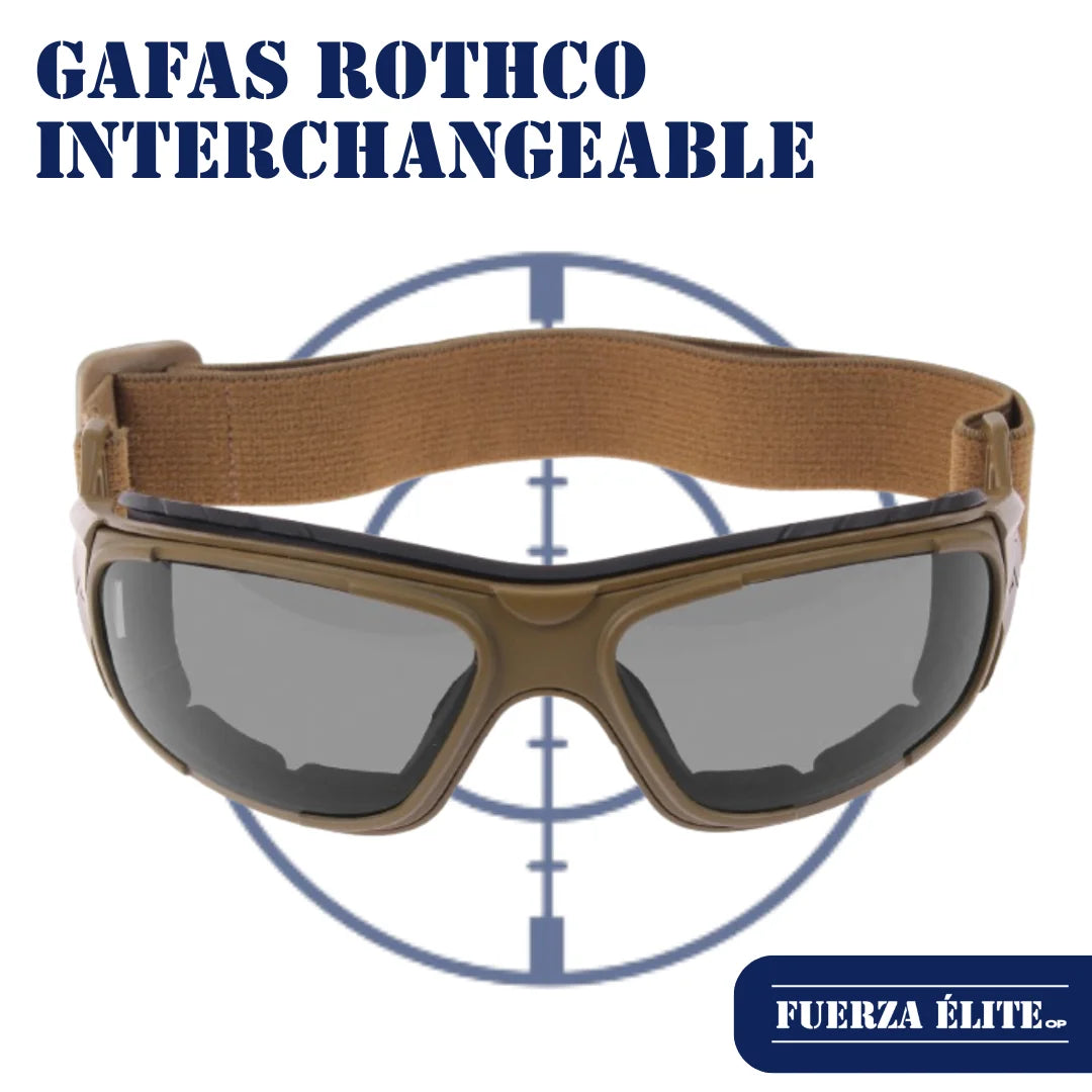 GAFAS ROTHCO INTERCHANGEABLE OPTICAL SYSTEM COYOTE BROWN REF 10388