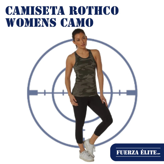 CAMISETA ROTHCO WOMENS CAMO WORKOUT PERMORMANCE TANK TOP BLACK CAMO REF 4407