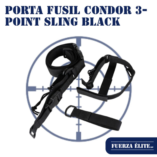 PORTA FUSIL CONDOR 3-POINT SLING BLACK REF 3PS-002