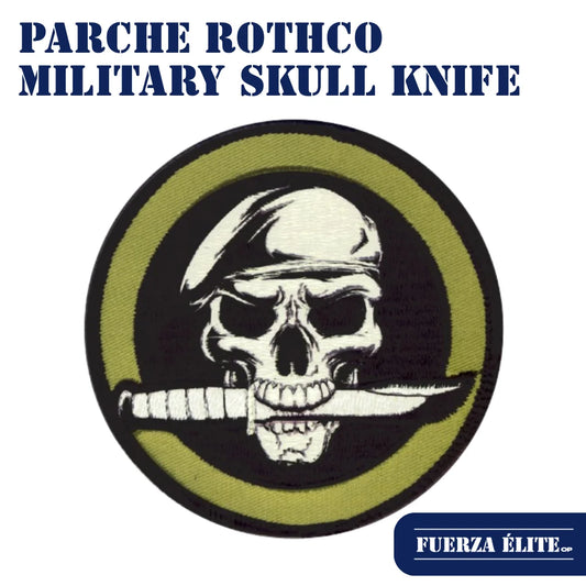 PARCHE ROTHCO REDONDO MILITARY SKULL KNIFE PATCH W HOOK BACK REF 72194
