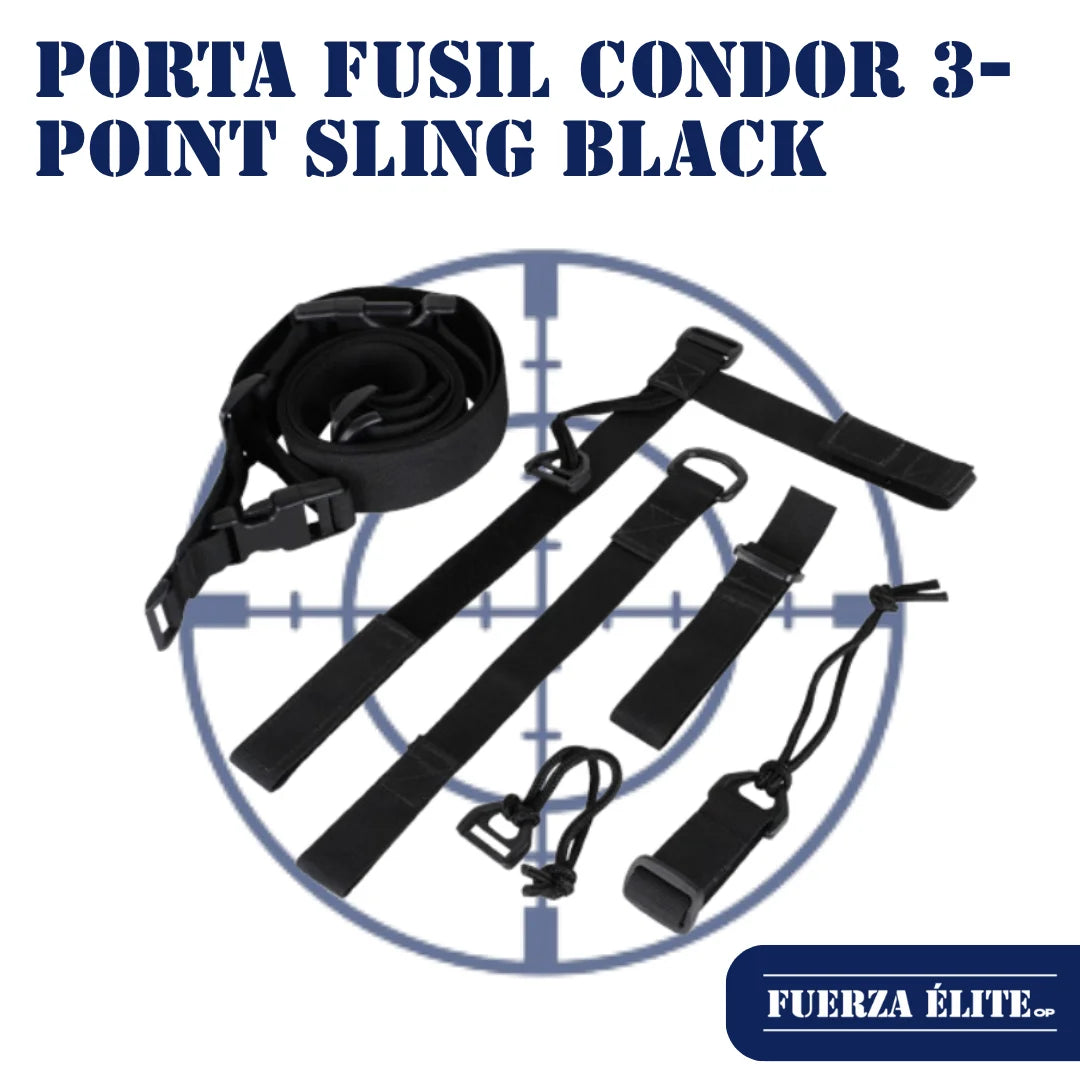 PORTA FUSIL CONDOR 3-POINT SLING BLACK REF 3PS-002