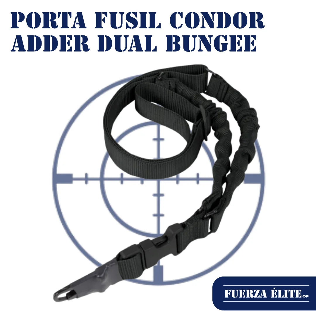 PORTA FUSIL CONDOR ADDER DUAL BUNGEE ONE POINT SLING BLACK REF US1022-002