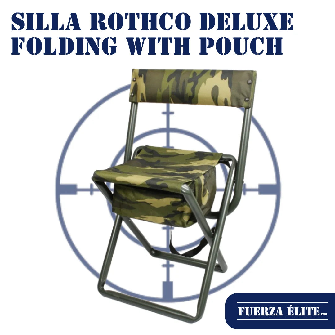 SILLA ROTHCO DELUXE FOLDING WITH POUCH WOODLAND CAMO REF 4578