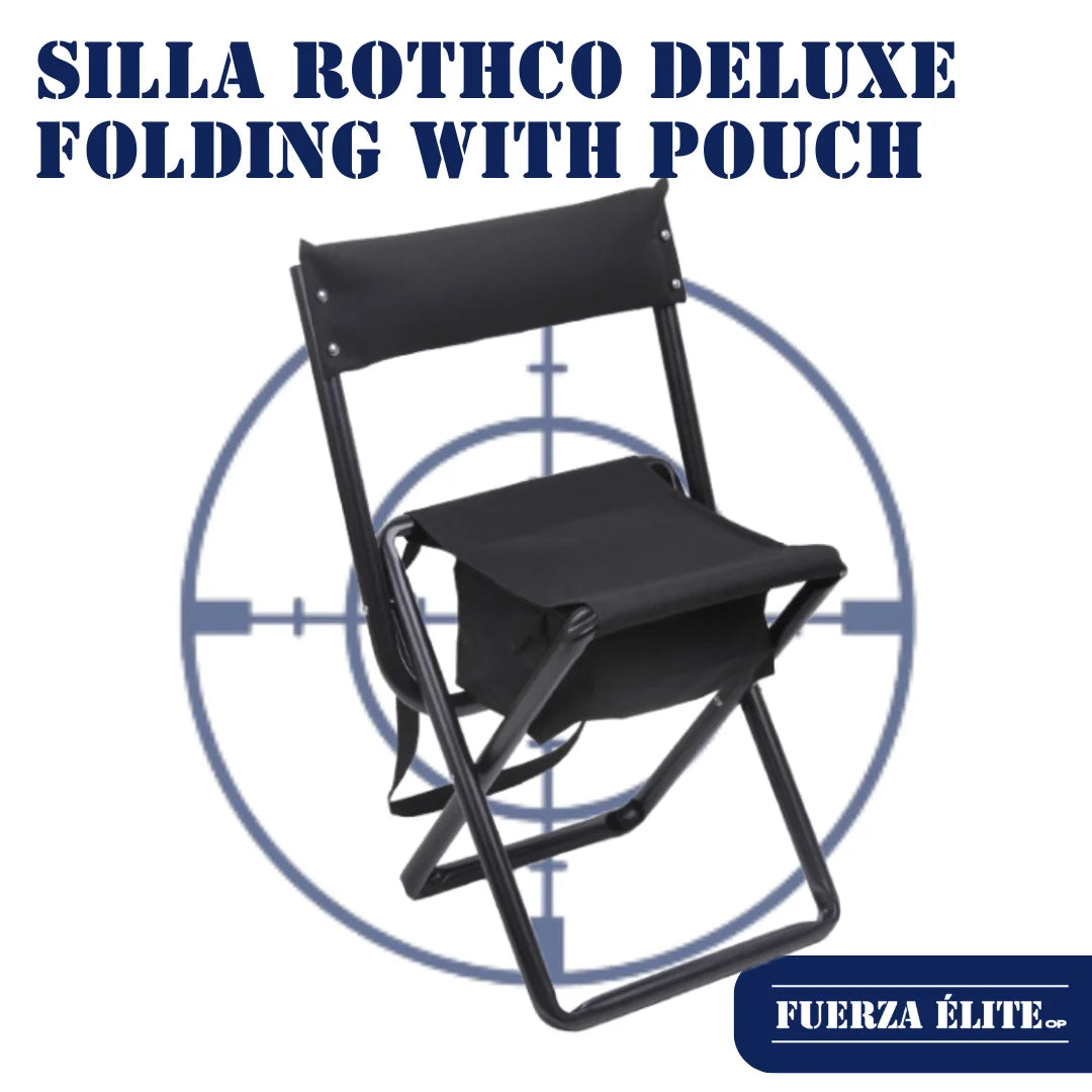 SILLA ROTHCO DELUXE FOLDING WITH POUCH BLACK REF 4608